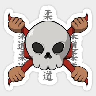 Judo crew Jolly Roger pirate flag (no caption) Sticker